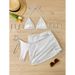 Women's Metallic Bikini Set – Sexy Foil-Finish Swimwear Trio | Adjustable Triangle Top & High-Cut Bottoms (Blue/Navy/Silver/Gold/Black, S-XL)_ecoleips.com