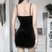 Dark Cross Black Mini Dress Vintage Sexy Spaghetti Strap High Waist Slit Dresses Goth Party Club Women Dress_ecoleips.com