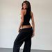 Cross-border European And American Style 2025 Spring-summer New Women's Fashion Simple Solid Color Sexy Cropped_ecoleips.com