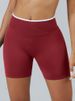 K Seamless Color Blocked Yoga Shorts, Tight Fitting Peach Hip Lifting Sports Shorts, Women's Outdoor Running And Fitness Pants_ecoleips.com