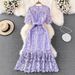 Women's Summer Elegant Crochet Lace Dress Round Neck Beach Vacation Stylish Cross Border Fashion 2023_ecoleips.com