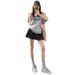ng2510292 Black Floral Print Midi For Women, Summer Thin High Waist A-Line Slimming Design Cake Skirt, Petite Chiffon Short Skirt_ecoleips.com
