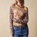 New Women's Off-Shoulder Printed T-Shirt Floral Design Fashionable Base Layer Or Outerwear Top_ecoleips.com