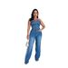 Women's Clothing Tube Top One Shoulder Slim Straight Wide Leg Denim Jumpsuit_ecoleips.com