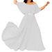 C8464 European And American Women's Clothing Summer Off-shoulder Solid Color Pleated Long Foreign Trade Dress_ecoleips.com