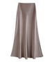 High Waist And Thin Medium And Long Satin Acetic Acid Silky Slippery Skirt 2024 Spring And Summer New Hip-wrapped Fishtail A-shaped Dress_ecoleips.com