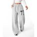 Women's High Waist Wide Leg Pants With Adjustable Drawstring, Pockets & Bow Print - Comfortable Casual Palazzo Trousers_ecoleips.com