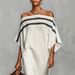 Women's Off-Shoulder Linen Dress Casual Long Striped Loose Fit Summer European And American Style_ecoleips.com