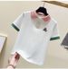 Women's Clothing Women's Fashionable Short Sleeved Shirt Collar Embroidered Bear Ethnic Style Trendy Style Set With Versatile Jeans_ecoleips.com