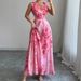 Bohemian Beach Maxi Dress – Floral Print, Wrap Waist & Lightweight Polyester For Summer Vacations & Boho Chic Style_ecoleips.com