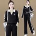 Women's Casual Sportswear Set Elegant Youthful Loose Fit Wide Leg Pants Two Piece Outfit Autumn Winter Style 2026_ecoleips.com