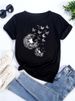 European And American Cross-border Foreign Trade Women's Clothing Dandelion Butterfly Print Round Neck Short-sleeve_ecoleips.com