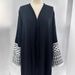 Muslim Clothing Fashion Elegant Pocket Cardigan Embroidered Color Block Black And White Dress Robe_ecoleips.com