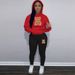 Women's Casual Hooded Sweatshirt Set With Bear Head Print Style In Stock Sweatpants_ecoleips.com