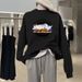 Women's American Retro Style Cotton Sweatshirt Fleece Lined Thickened Winter Top Loose Lazy Style Spring Autumn 2023 New_ecoleips.com
