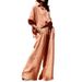Women's Clothing Spring And Summer New Ladies Fashion Temperament Solid Color Loose Cotton And Linen Lapel Two Piece Set_ecoleips.com