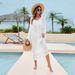 2025 New Women's Home Skirt Round Neck Deep V-Back Bareback Bikini Top Cover_ecoleips.com