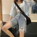 2025 Summer Hot Girl Denim Shorts Women Loose Ripped High Waist Casual Versatile Straight Five-Point Pants_ecoleips.com