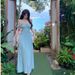 ng2510292 French Seaside Resort Style Elegant Waist-cinching Long With Mesh Design, Slimming And Gentle Square-neck Mint Dress_ecoleips.com