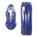 Women's Clothing Swimsuit New Fog Blue Shiny Deep V Halter Neck Pearl One Piece Swimsuit Female_ecoleips.com