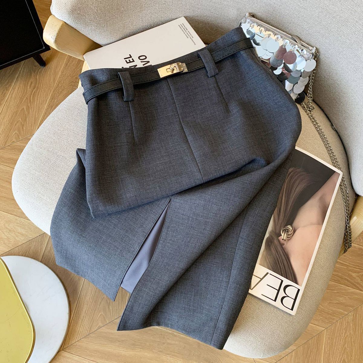 High-End Stylish Midi Skirt for Women Sexy Fitted Bodycon Skirt Spring Summer Autumn Collection_ecoleips.com