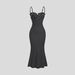 Women's Slim Fit Backless Polka Dot Dress European American Style Autumn French Temperament Cross Border New Clothing Suspender Style_ecoleips.com