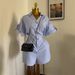 K Women's New Fashion Blue And White Striped Loose Shirt Wide Leg Shorts Jumpsuit. No Bags Or Other Accessories_ecoleips.com