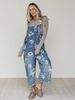 Women's Clothing Street Style Loose Straight Leg Wide Leg Printed Denim Pants For Women_ecoleips.com