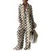 Women's Clothing Style Printed Jumpsuit Loose Long Sleeve Top Straight Leg Romper Casual Vacation Dress For Women_ecoleips.com