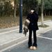 Black Slim-fit Micro-flare Jeans For Women, 2026 Spring/autumn New Style, High-waisted, Slimming, Petite-friendly,_ecoleips.com