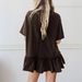 Cross-border Women's Clothing Dress, Loose-fitting Solid Color Round-neck Short-sleeve Sweet And Spicy Style_ecoleips.com