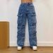 Women's Clothing Fashion Street Style Pocket Diamond Casual Jeans_ecoleips.com