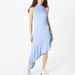 European And American Style Women's Dress, Solid Color, Halter Neck, Round Collar, Asymmetrical Hem, Sleeveless, Floral,_ecoleips.com