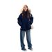 girl Girl 2025 Winter New Thickened American Style High-End Couple's Large Fur Collar Cotton Parka Jacket For Women_ecoleips.com