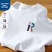 Men's Casual Cotton Short Sleeve T-Shirt American Style Print Crew Neck Pullover Loose Fit Top_ecoleips.com