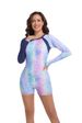 Women's One Piece Sports Swimsuit Zipper Sun Protection Jellyfish Print Diving Surfing Suit_ecoleips.com