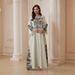 Women's Long Robe with Beaded Print round Neck Rhinestone Print Muslim Fashion Clothing SW2604_ecoleips.com