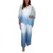 Women's Solid Color Casual Chiffon Printed Top And Loose Wide Leg Pants Two Piece Set European And American Style_ecoleips.com