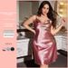 Dannilin Plus Size Faux Silk Slip Dress Spring Summer Sexy Print Simple Nightdress Women's Loungewear Sleepwear_ecoleips.com