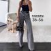 Women's Long-Length Relaxed Gray Jeans | Mid-Rise Straight Leg | Soft Cotton Denim | Office & Casual Wear_ecoleips.com
