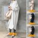 Modest Abaya Dress Women's Korean Patchwork Long Sleeve Shirt Cotton OL Style Straight Cut Trench Coat For Spring_ecoleips.com