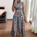 Aria Basics Aria Basics 2025 Autumn New European And American Style Floral Print Short Sleeve Flared Dress For Women_ecoleips.com