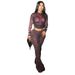 Animal Print Two Piece Set Women's Fashion High Waist Jumpsuit Long Sleeve Bodycon Outfit Comfortable & Stretchy Fabric_ecoleips.com