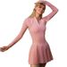 Women's Long Sleeved Sports Dress Zipper Stand Collar Fitness Tennis Skirt Set Anti Exposure Outdoor Running_ecoleips.com