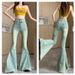 Petite High-waisted Fishtail Slim-fit Black-grey Jeans, Sexy Elastic Retro Frayed Hem Slimming Flared Pants_ecoleips.com