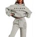 Women's Long Sleeve Letter Sweatshirt Casual Comfortable Sportswear Polyester Fiber Autumn Top_ecoleips.com