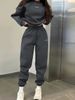 Women's Butterfly Number Print Pullover Tracksuit Set Long Sleeve Round Neck Soft Knit Fabric Fashion Item_ecoleips.com