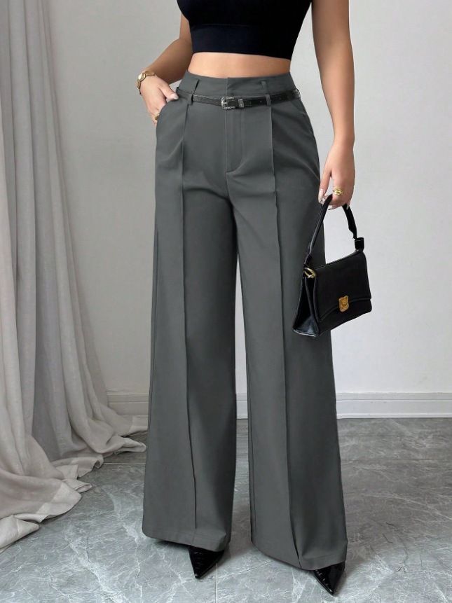 Women's High-Waisted Loose Straight Leg Trousers Autumn/Winter Casual Elegant Commuter Pants European American Style_ecoleips.com