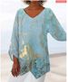 Aria Basics Aria Basics 2024 New Women's Fashion For Cross-Border Trade: European American Style 3D Printed Animal And Nature Scenery V-Neck_ecoleips.com