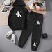 Women's Letter Print Hoodie Set, Long Sleeve Pullover Sweatshirt And Elastic Waist Pants_ecoleips.com